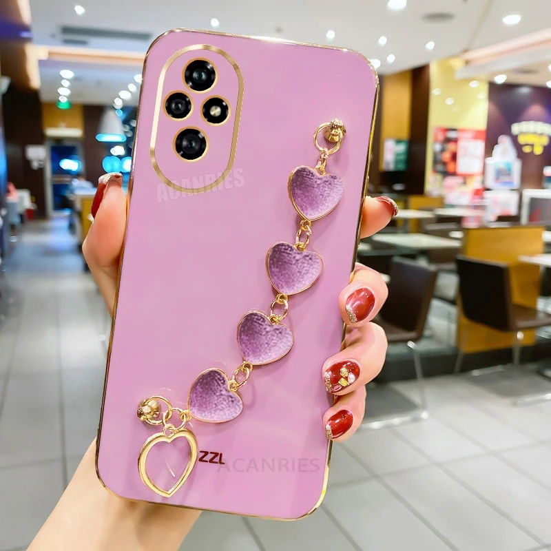 Love Heart Bracelet Plating Luxury Chain Case Cover