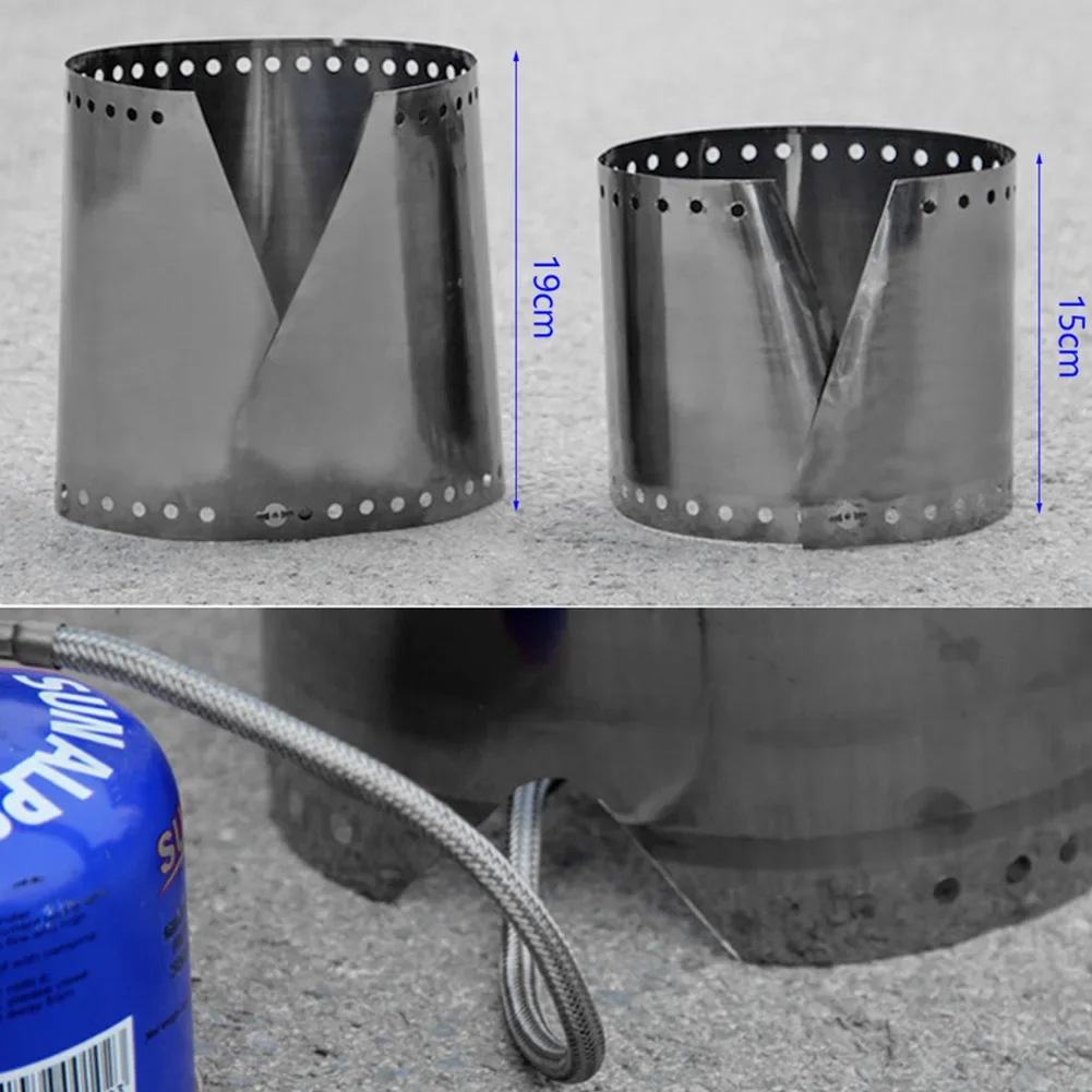 High Quality Windshield Shield Screen Adjustable Outdoor Camping Hiking 15cm/19cm 60cm Length Portable Titanium
