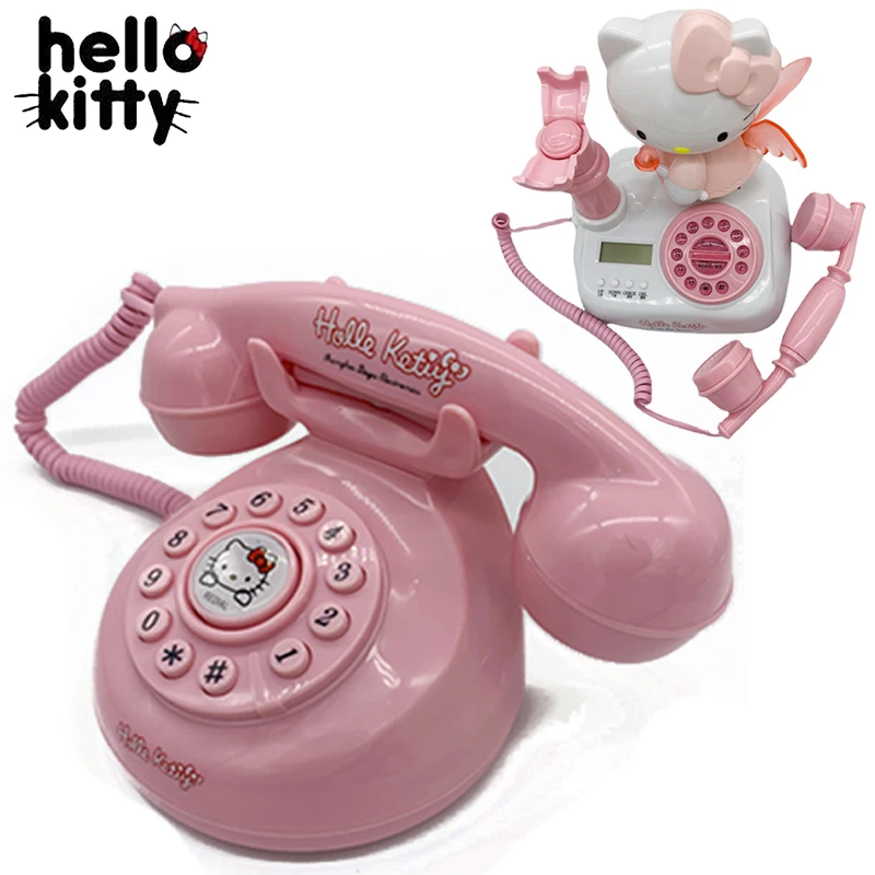 Hello Kitty Home Landline Retro Office Desktop Bedroom Telephone Landline Muti function Landline