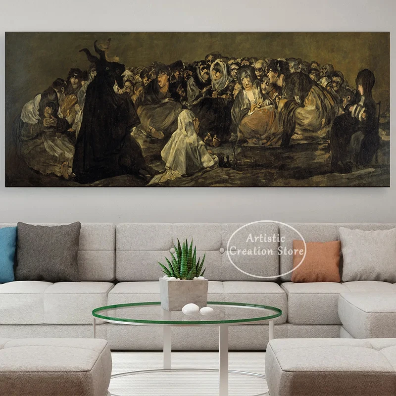 Streghe Sabbath By Francisco De Goya The Colossus Canvas Painting Prints Poster Ritratto Classico Wall Art Pictures Room Decor