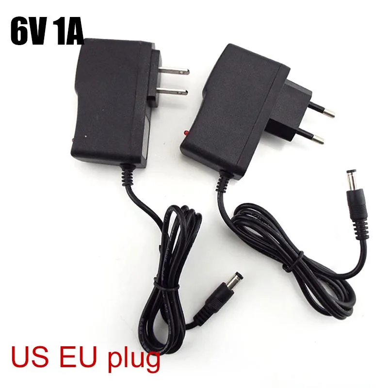 

6V 1A AC to DC 100V-240V Wall Charger Power Supply 1000ma Adapter Converter Adaptor Transformer US EU Plug Charging 5.5*2.5mm G1