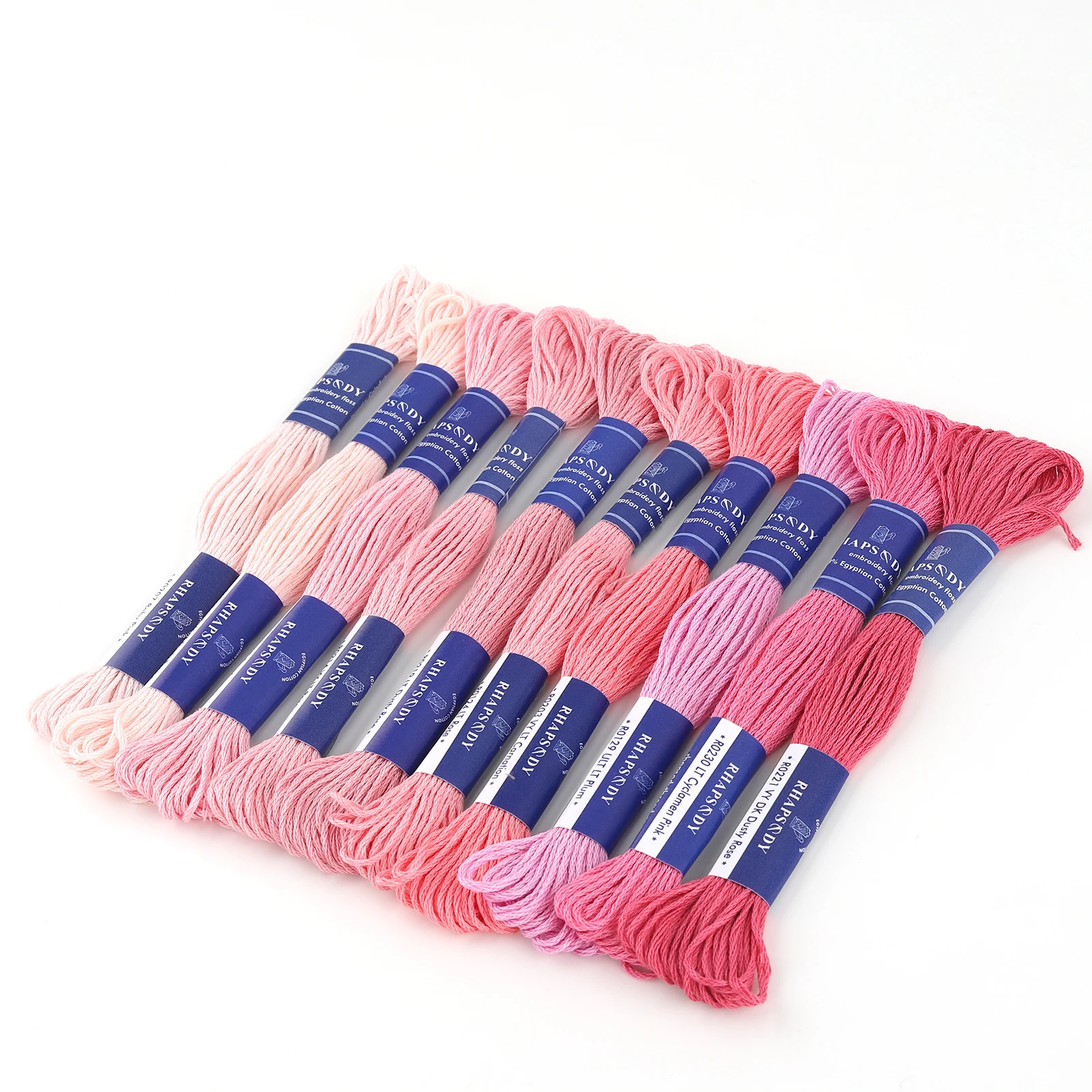 Rhapsody Premium Egyptian Cotton Embroidery Floss Collection - 12 Vibrant Colors, Double Mercerized, 8-Meter Skeins