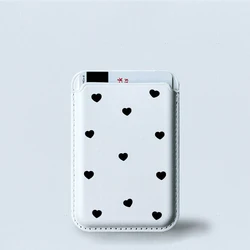 White Polka Dot Heart Magnetic Card Holder Wallet Cover (BA - ZXKB - KB340)