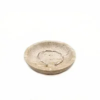 1pcs D12x2.5cm Natural Cave Stone Trinkets Jewelry Plate Marble Tray Aromatherapy Dessert Soap Travertine Vintage 1