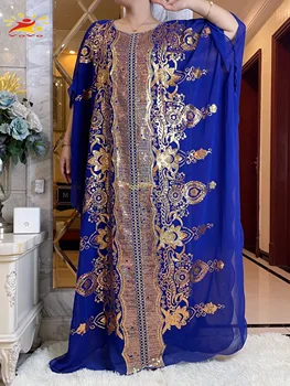 2023 New African Abaya Middle East Loose Large Size Chiffon Elegant Temperament Sequined Spring Traditional Ethnic Style Dress 1