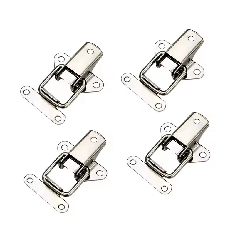 Stainless Steel Cabinet Latch Hasp Toolbox Toggle Latch Mini Clamps Box Clasp Buckle Trunk Catches 4Pcs toggle latches