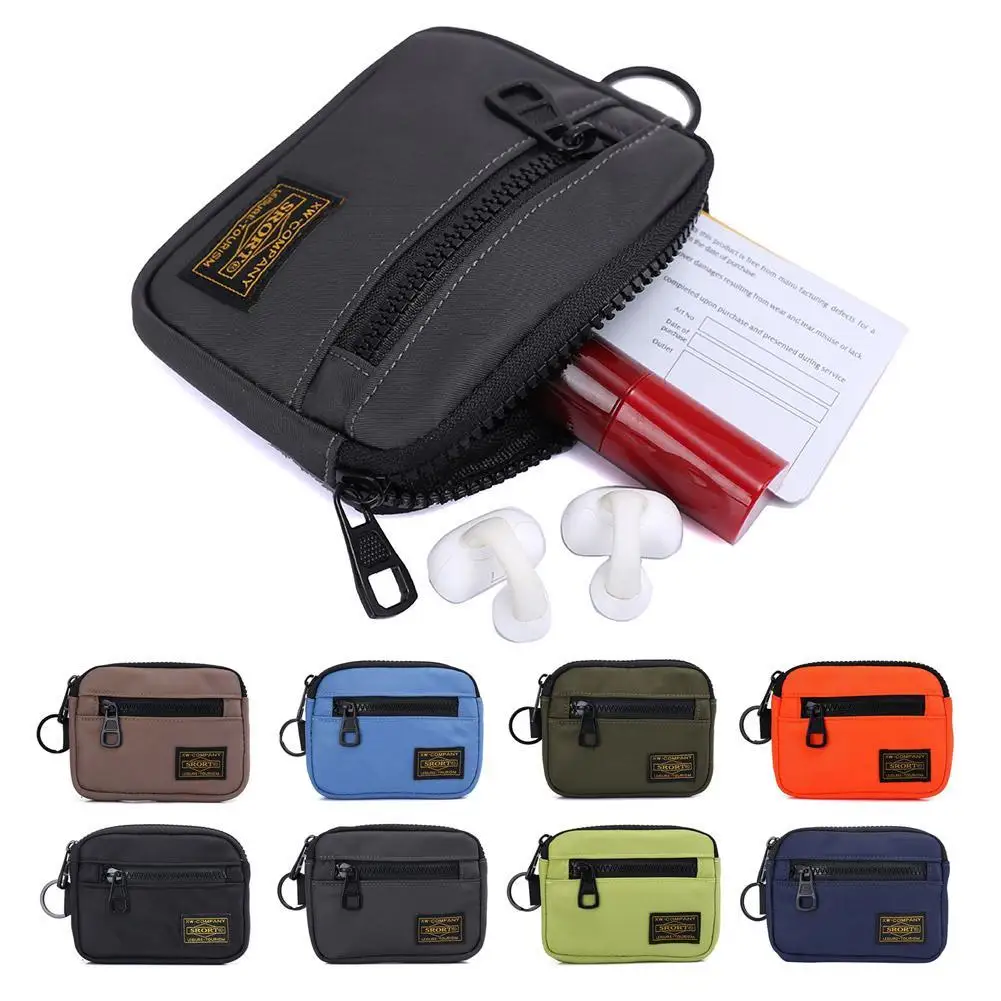 Small Casual Men's Coin Purse Canvas Zipper Short Wallet Retro Key Holder Money Bag Trend Youth Mini Handbag