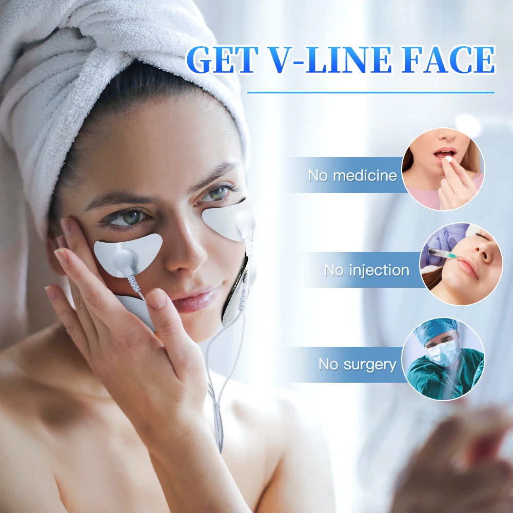 EMS Eye Beauty Massager Device Remove Wrinkle Skin Care Tightening Instrument V-Shaped Facial Lifting Anti-Wrinkle Lift Face 2