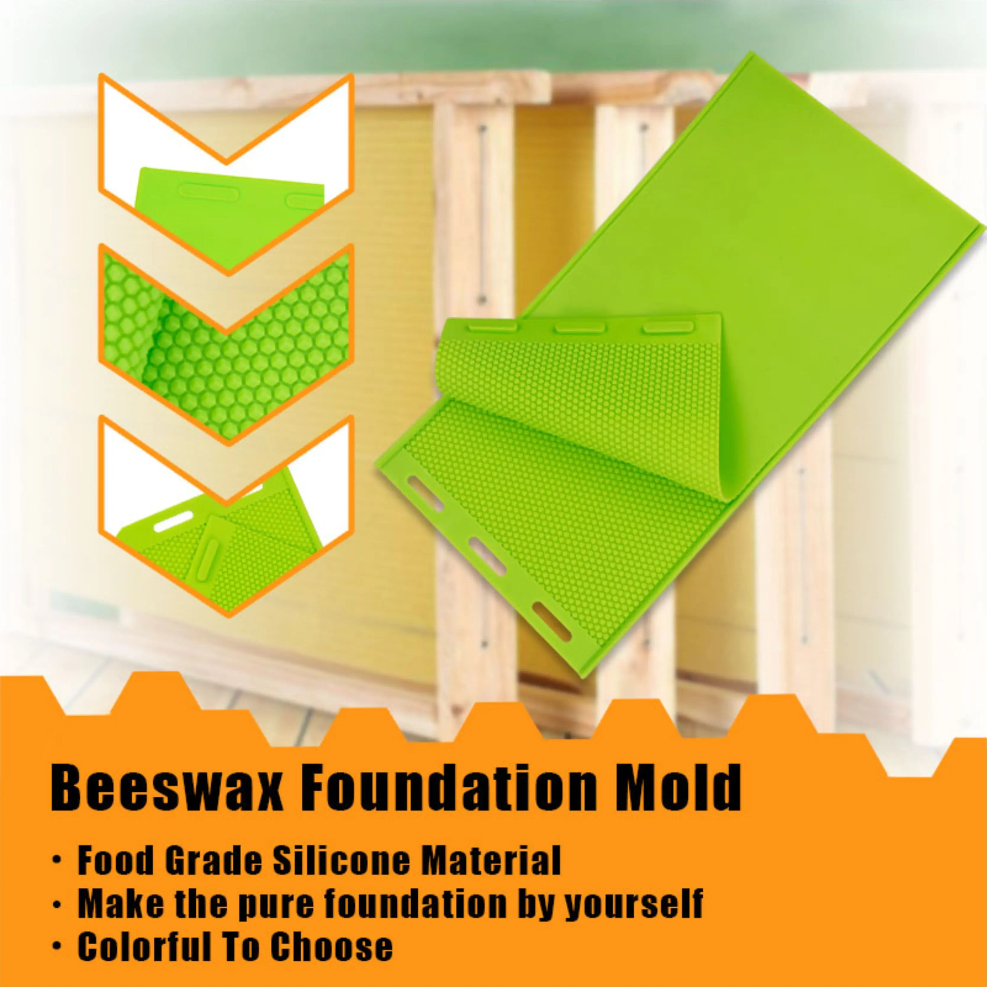 2PCS Beekeeping Rubber Beeswax Foundation Press Sheet Mould Beekeeper Equipment Bee Hive Press Sheet Mould Tools