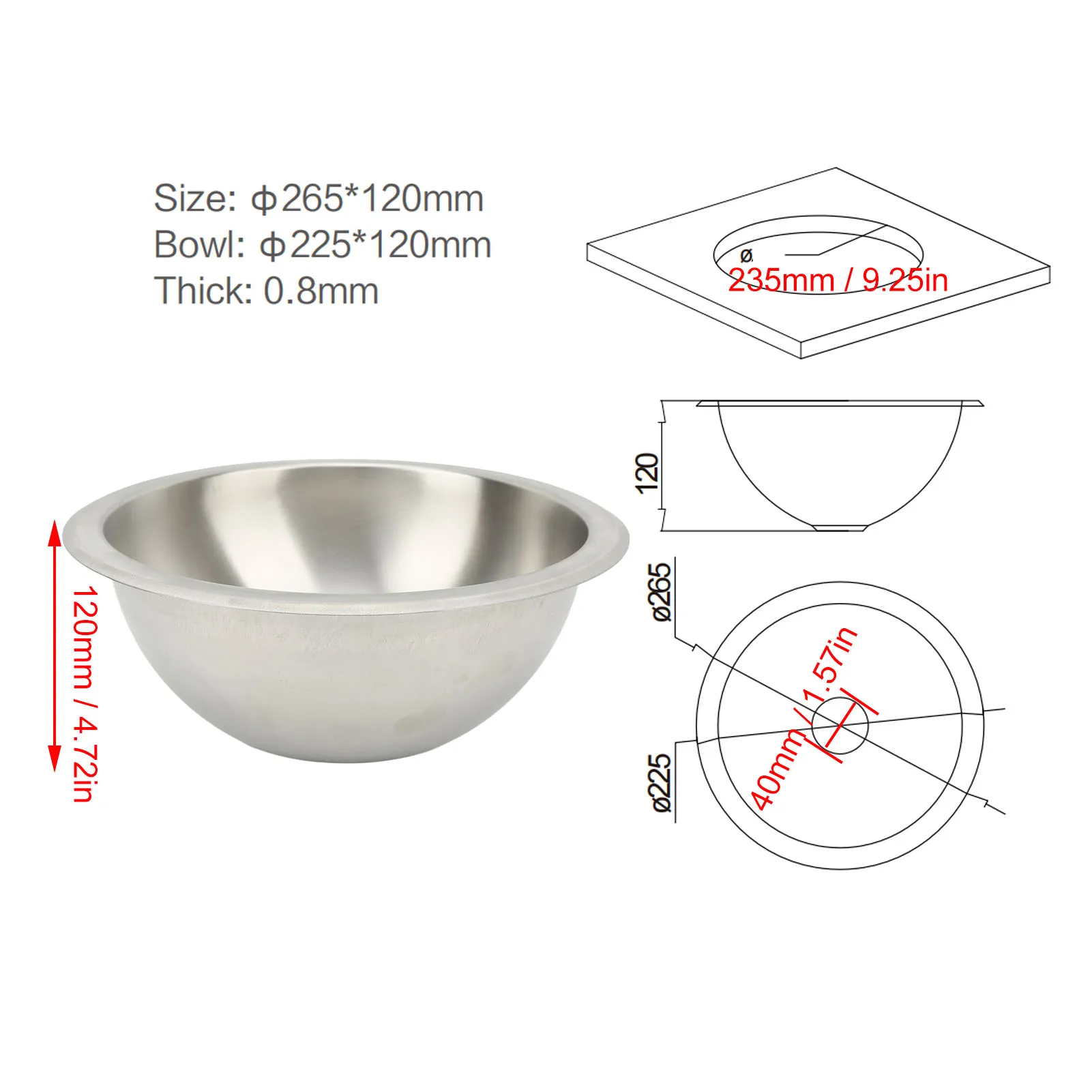RV Sink RV Motorhome Camper Smoothing Sink 304 Stainless Steel Wiredrawing Smoothing Space Saving Round Rv Sink For Rv Yachts Boat