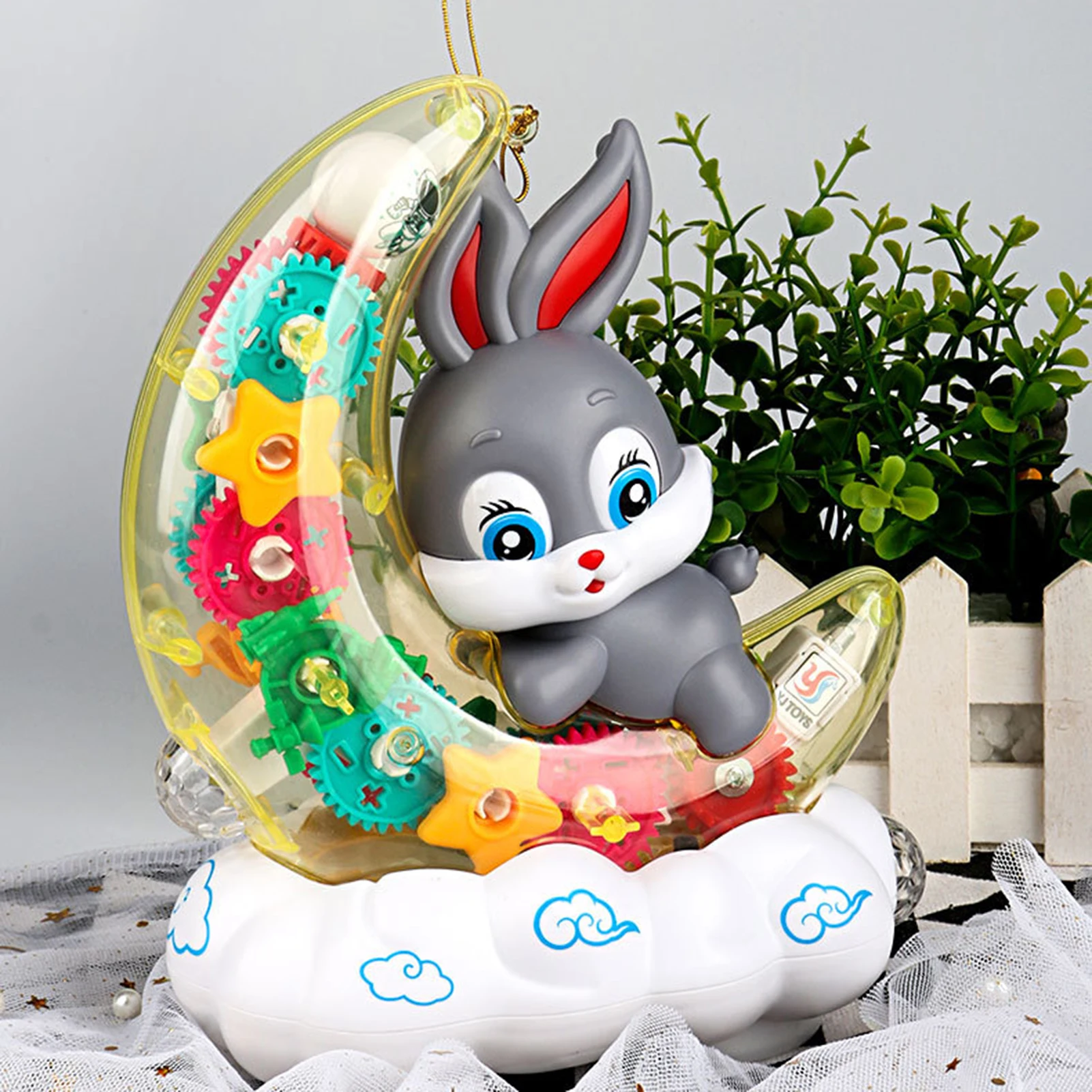 

Rotating Transparent Gear Moon Rabbit Toy Car Durable Flashing Moon Rabbit Shaped Car Toy For Kids Christmas Birthday Gifts