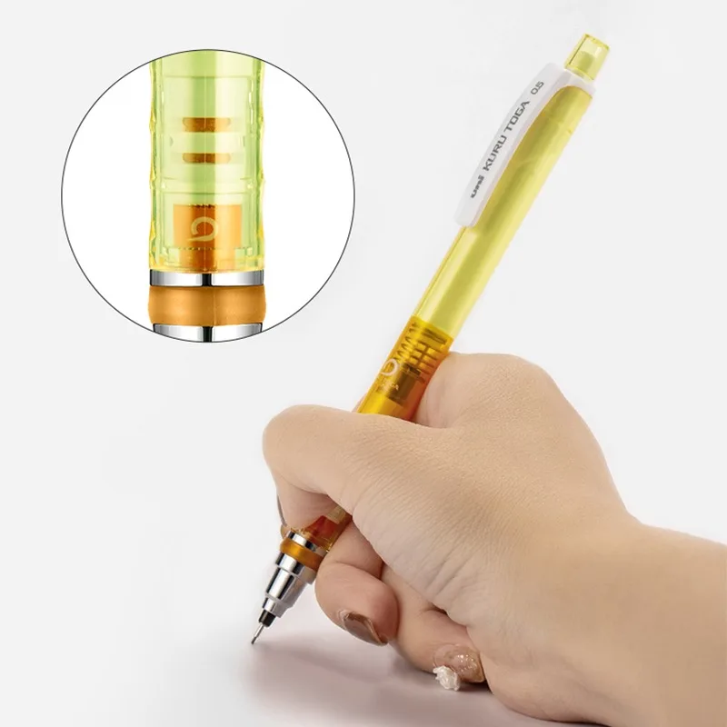 일본 Uni 기계식 연필 학생용 쓰기 액세서리 0.3/0.5mm 자체 회전 방지 파손 코어 사무용품