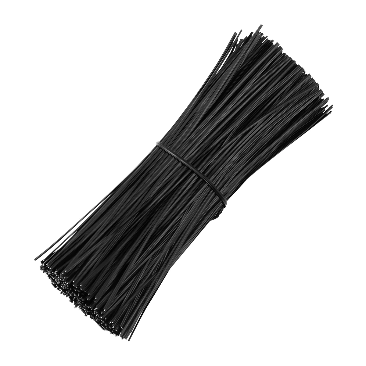 

OUNONA 500pcs 15cm Plastic Coated Flexible Wire Ties Cable Black White Tie Plastic Shell Reusable With Iron Core Bendable