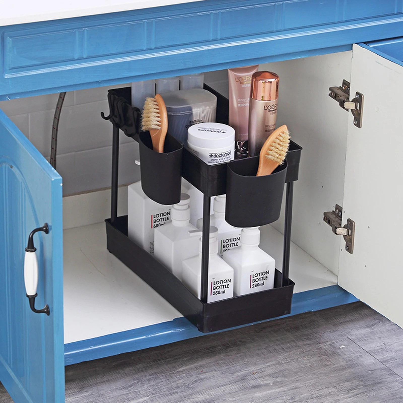 Under Bathroom Sink Storage 2 Tier Drawer Organizer Bath Collection