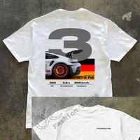 Summer Short Sleeve T-Shirts American Vintage Porsche 911 gt3 Cotton Loose Oversize Top Half Sleeve Men's And Women's T-Shirts 2