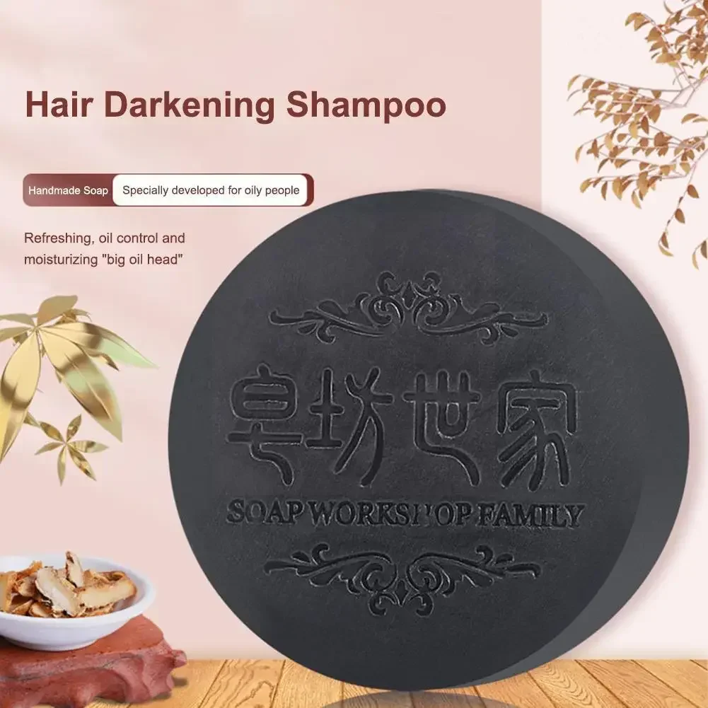 

Korea Anti White Hair Shampoo Regrowth Solid To Loss Black Restore Bar Natural Polygonum Soap Hair Darkening Shampoo
