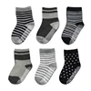 6 Pairs Kids Socks Striped Star Pattern Non-slip Floor Socks For Toddler Baby Boys Socks 2