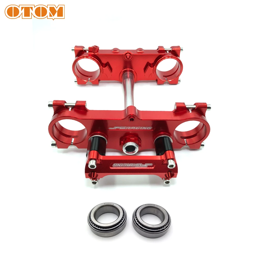 Red Front Fork Lower Upper Triple Tree Clamps Steering Stem