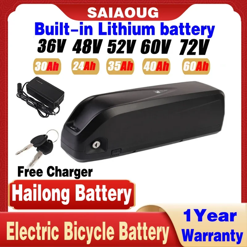 

Hailong 36V 48V 52V 40Ah 50Ah battery USB lithium-ion battery for electric bike bicycles 60V72V 2000W below engine gift chargers
