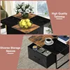 Square Coffee Table with Round Corners,2 Tier Farmhouse Small Coffee Table for Small Space,Modern Low Center Living 5