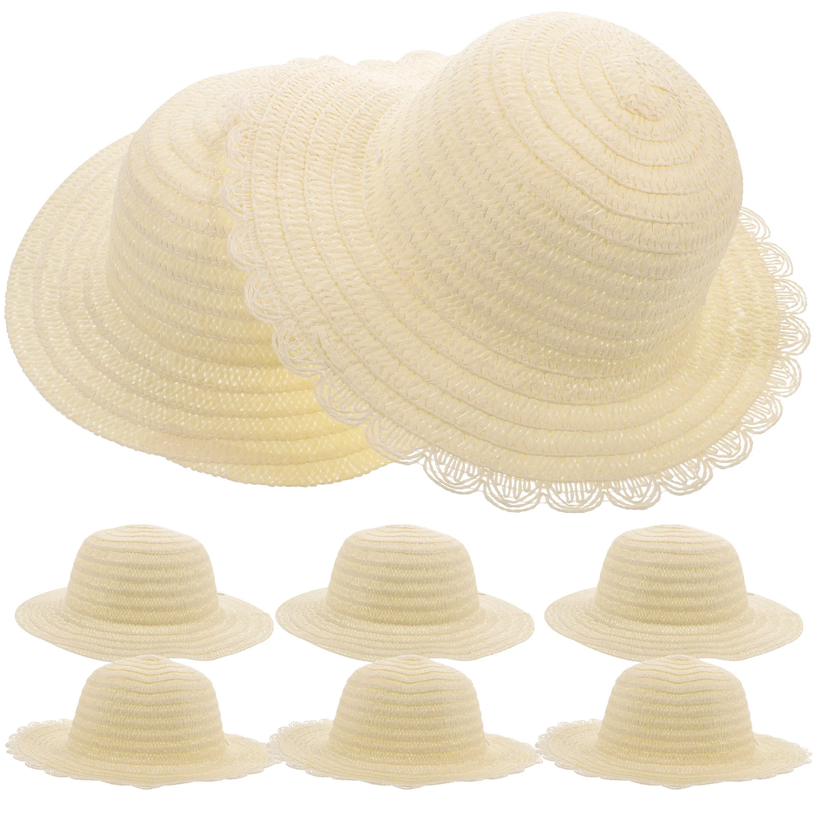 

Gadpiparty Diy Straw Hats Set Unpainted White Straw Hat Handmade Cap Beach Sun Hat Tea Party Dress Up Hat Mexican Straw Hat