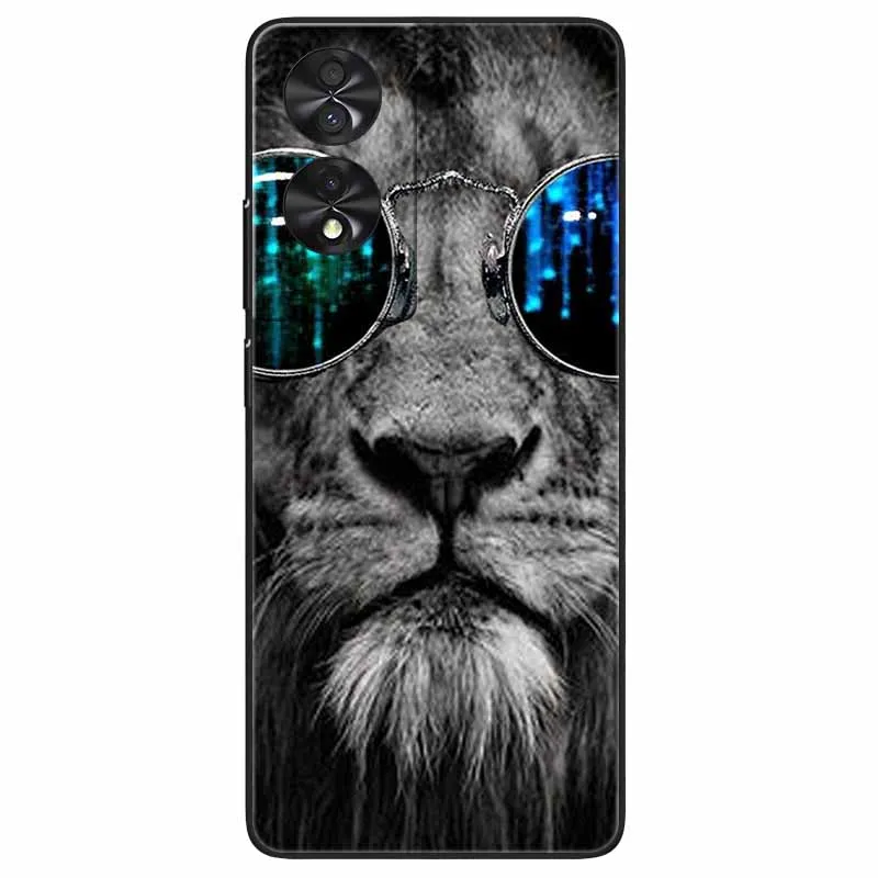 Marble Silicone TPU Phone Case - Soft Black Cover, 6.78''