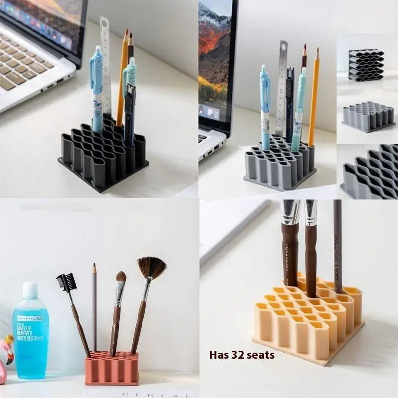 Wavy Brush Holder Desktop Pen Holder Organizer Pencil Paint Brushes Storage Basket Art Supplies Stationery Ointment Storage Rack