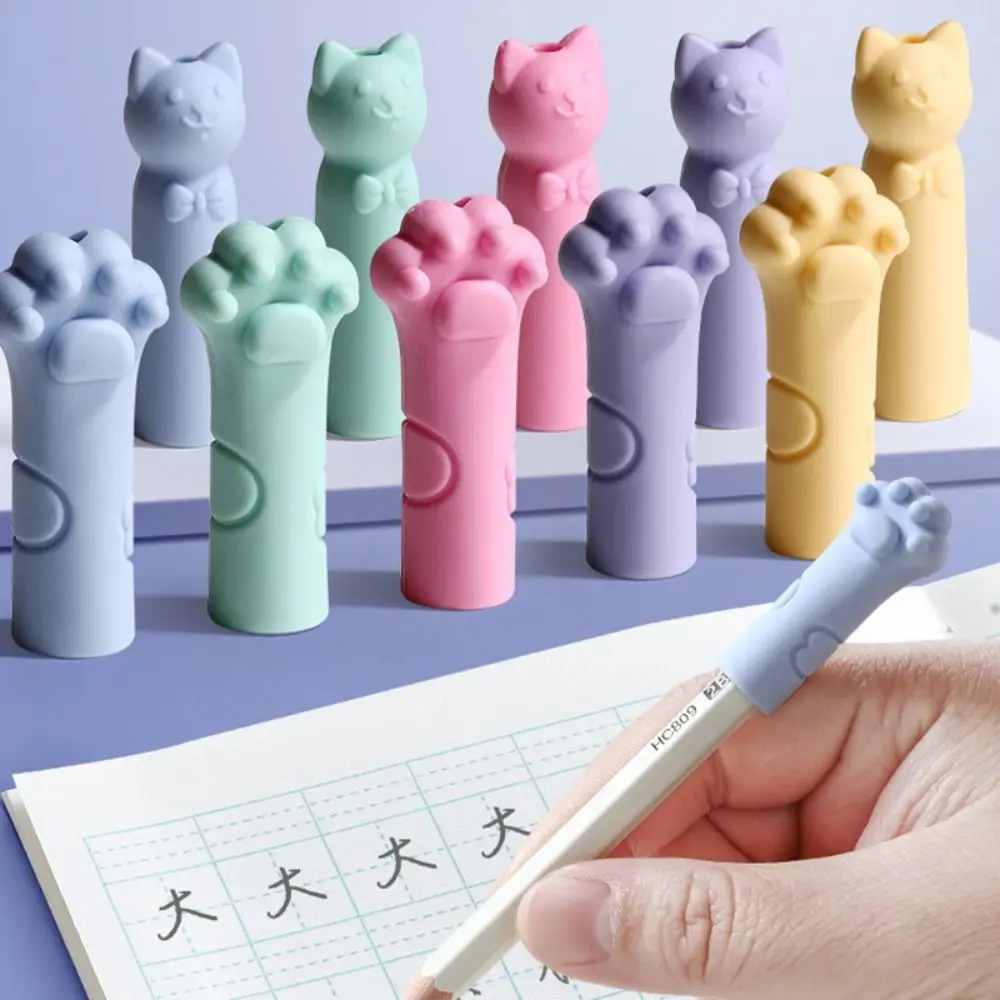 30pcs 고품질 고양이 발톱 모양 지우개 연필 캡 이중 목적 연필 연장기 펜 팁 보호기 학생용