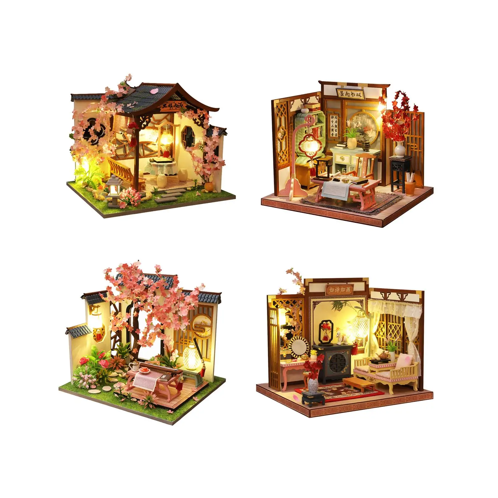 

DIY Miniature Dollhouse with Accessories Dollhouse Miniature DIY Mini House Kits for Kids Boys Children Adults Holiday Gifts