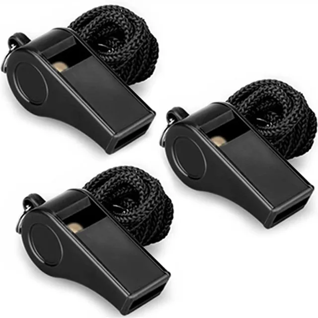 High Quality Black Whistle Referee Game Halter Whistle Outdoor Travel Hiking Whistle Suitable for Basketball Volleyball Games