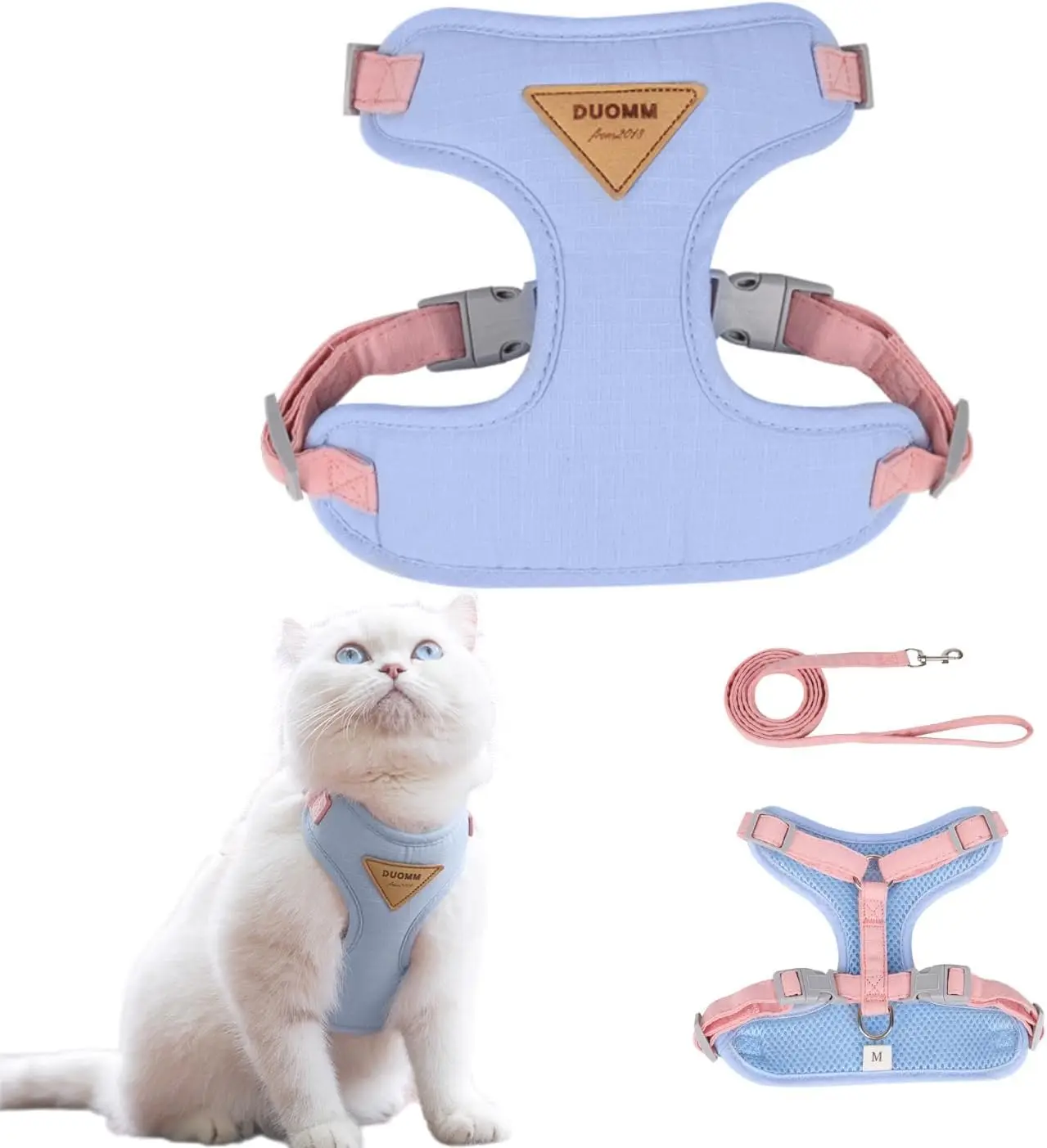 Accessoires de promenade pour chatons et chiots : ensemble harnais et laisse tendance pour petits chiens et chats, harnais respirant et résistant pour chatons._voghion.com