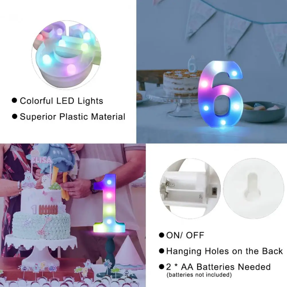

Led Digital Lights Decorative Lights Colorful Led Number Lights with Remote for Party Wedding Birthday for Anniversary