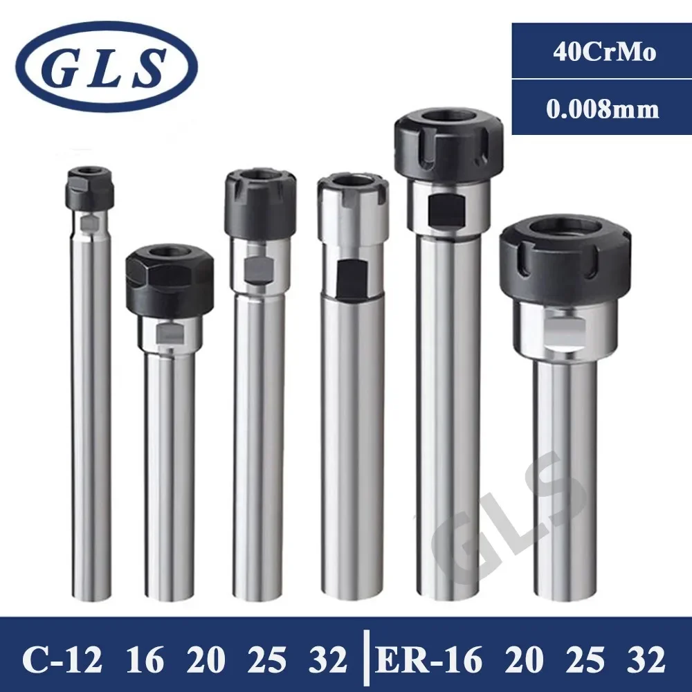 

C8 C10 C12 C16 C20 C25 C32 ER8 ER11 ER16 ER20 ER25 ER32 100 150L Collet Chuck Holder CNC Milling Lengthen Tool ER Extension Rod