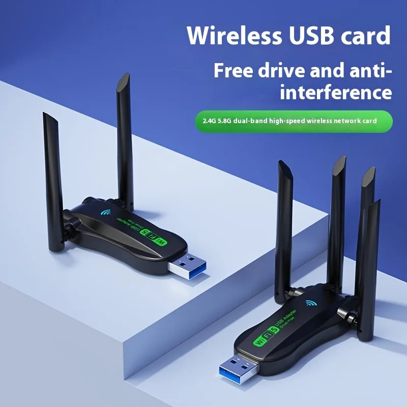 1200Mbps WiFi USB Adapter Dual Band 2.4G+5Ghz Network Cards USB3.0 High-Speed Wireless Card Receiver PC/Laptop