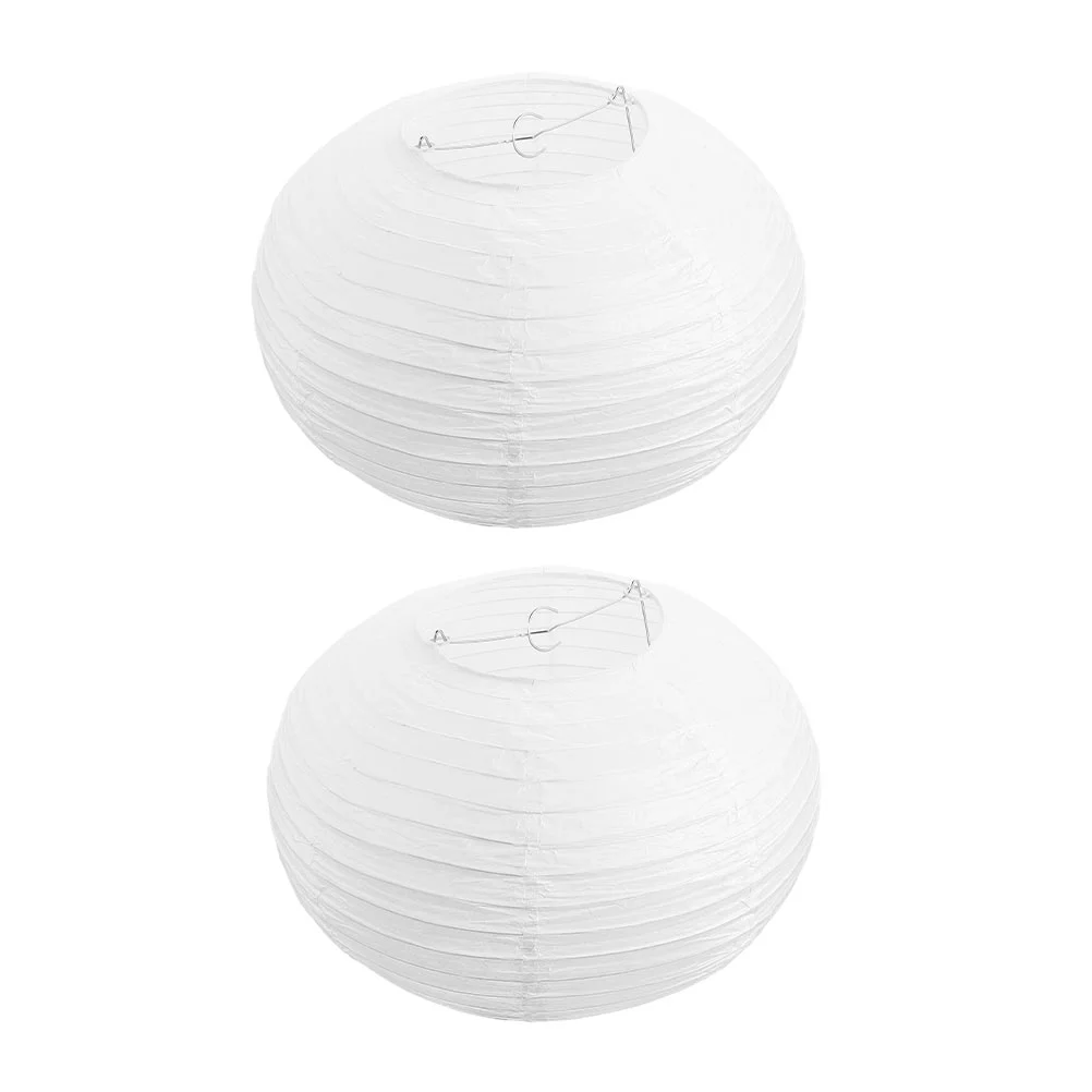 

2 Pcs Chinese Lanterns Paper Lampshade Ornament Delicate Accessory Creative Light Decorative White