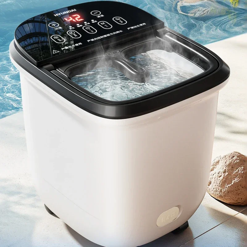 Automatic Heating Foot Bath Foldable Foot Soaking Bucket Electric Foot Bath Tub with Calf Massager Automatic Heating Fumigation Basin Constant Temperature for Home Use