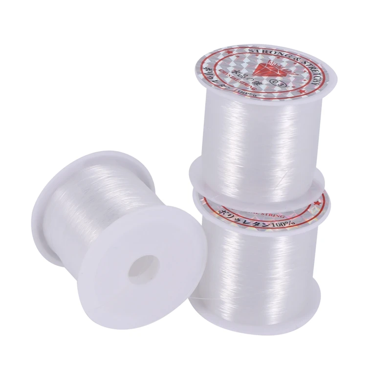 3 Pcs 0.3mm Fishing Line Nylon Fish Fishing Line Spool Beading String
