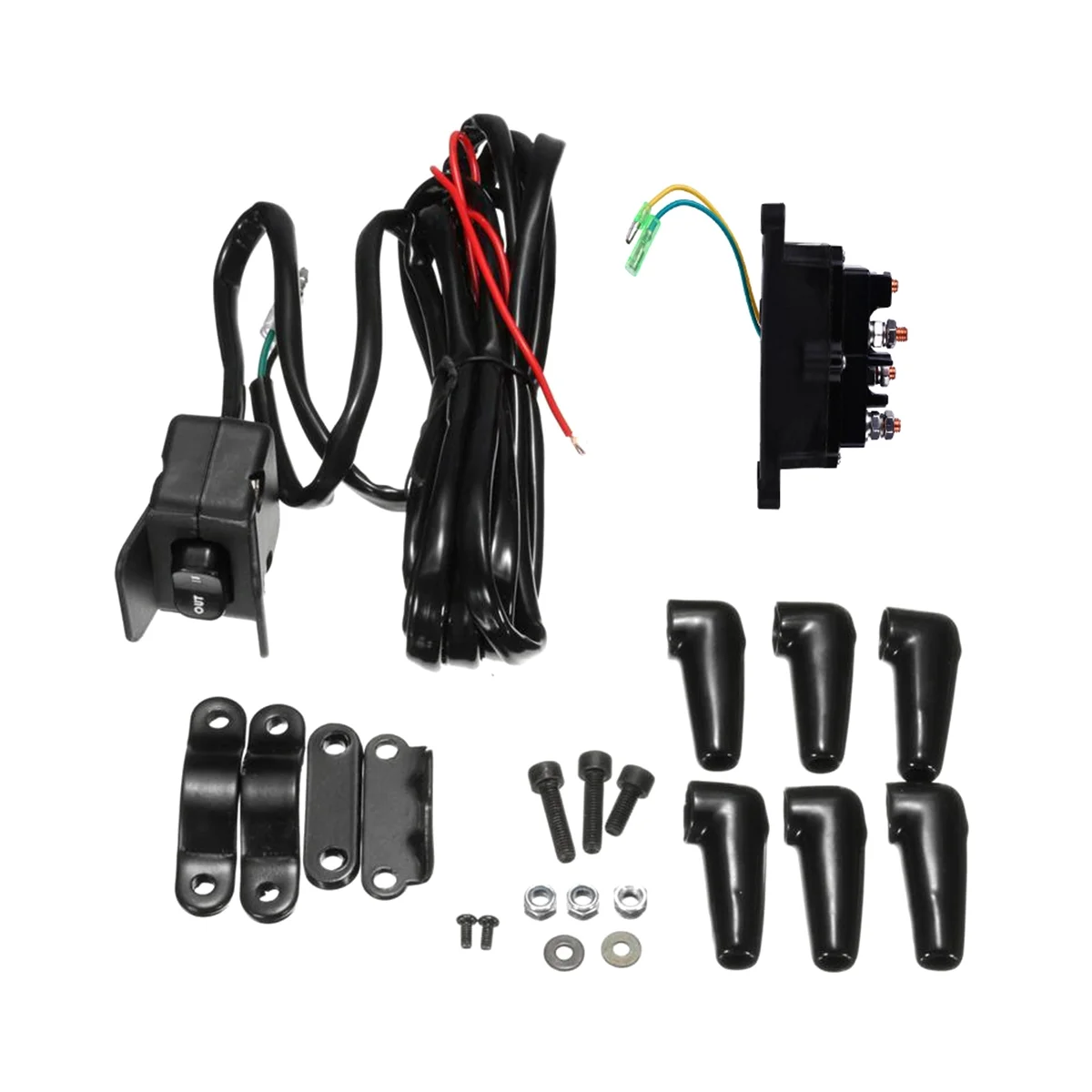 

12V Solenoid Relay Contactor Rocker Thumb Switch Wiring Combo Car Relais 63070 62135 74900 2875714 for ATV UTV
