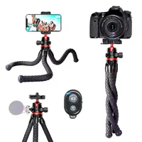 Roreta 2025 new Flexible Octopus Tripod for Phone Camera DSLR 2in1 Design Tripod With Phone Holder Side Cold Shoe 1/4'' Screw