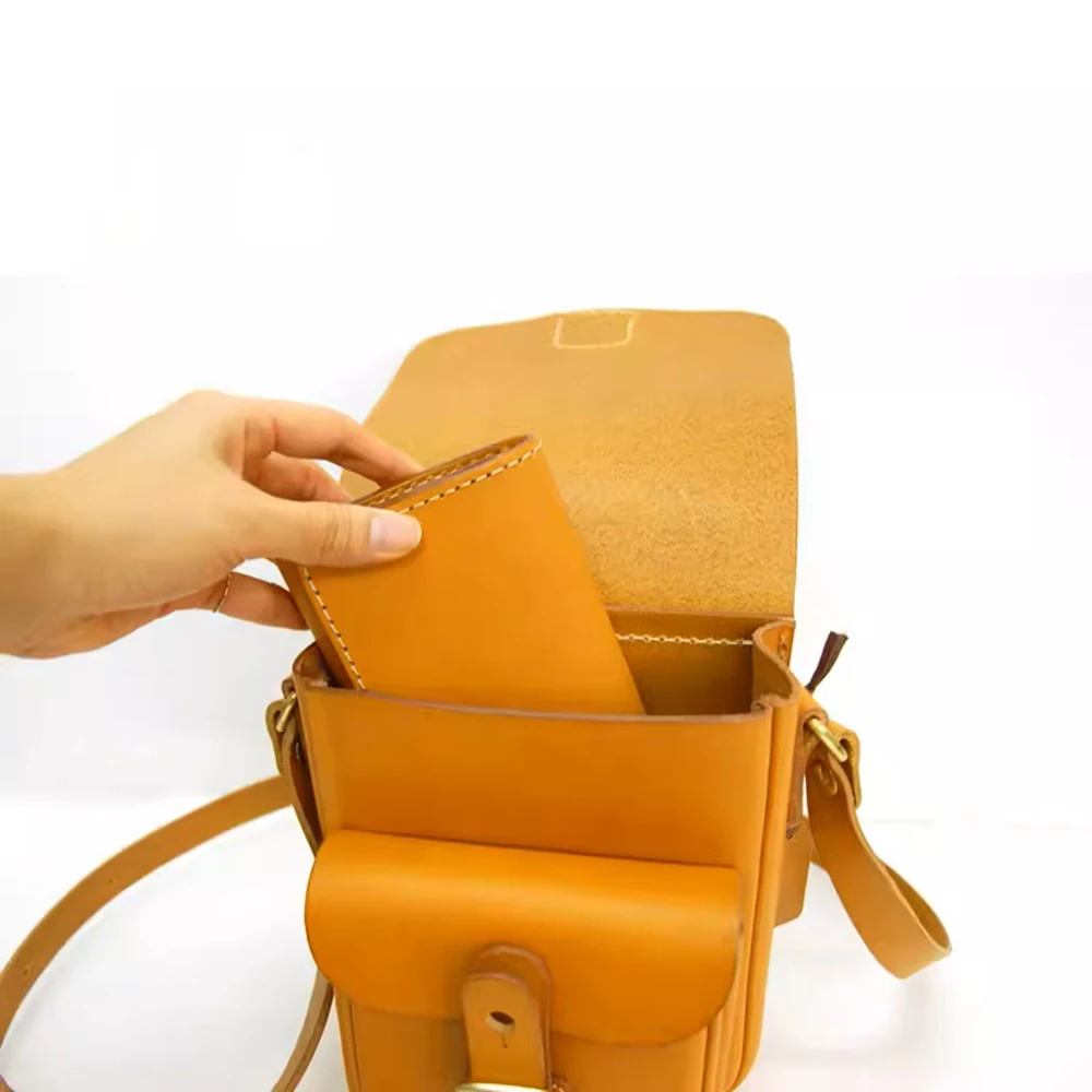 diy Leather craft multi double layer shoulder bag die cutting kraft paper sewing pattern hollowed stencil template 22x17x10cm