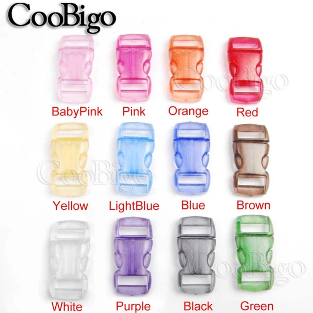 10pcs 3/8 Mini Side Release Buckle Bracelet Paracord Clips Backpack Strap  Webbing Dog Collar DIY Accessiores Colorful Plastic