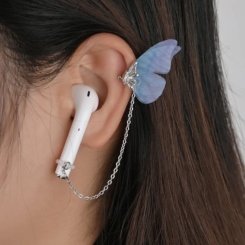 1pair Earrings Strap For Airpods Ear Holder Clips Clip-On Anti Lost Butterfly Ear Clip Ins-Style Anti LossWireless Earhook
