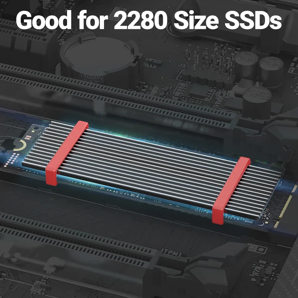 JEYI M.2 SSD 방열판, 알루미늄 PS5 라디에이터 솔리드 스테이트 드라이브 NVME NGFF M2 2280 PCI-E SSD 용 쿨러 실리콘 열 패드