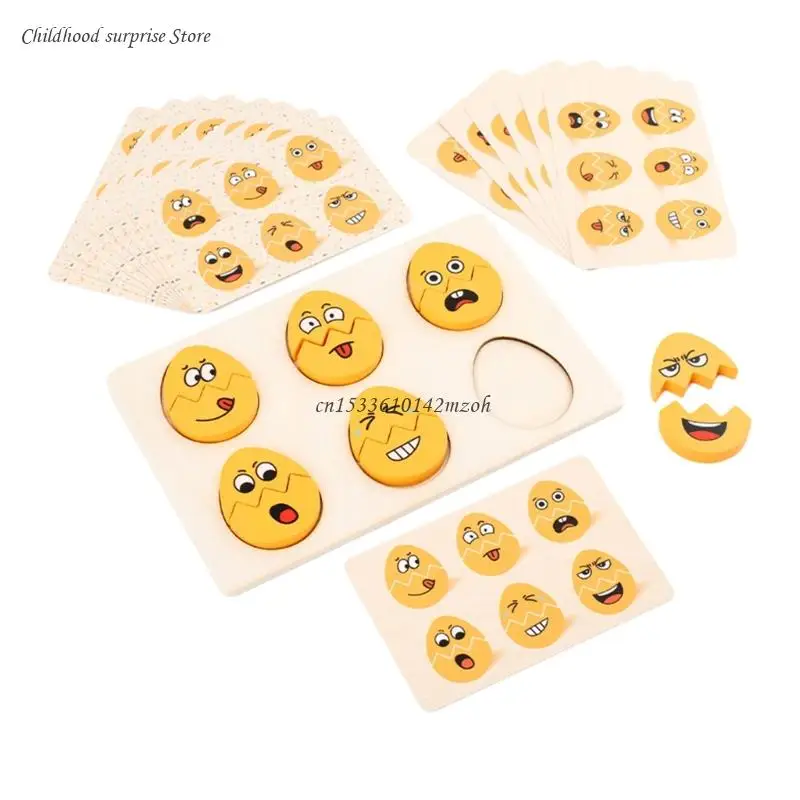 

Wooden Puzzles for Toddlers Boys & Girls Expressions Puzzles Funny Eggs Dropship
