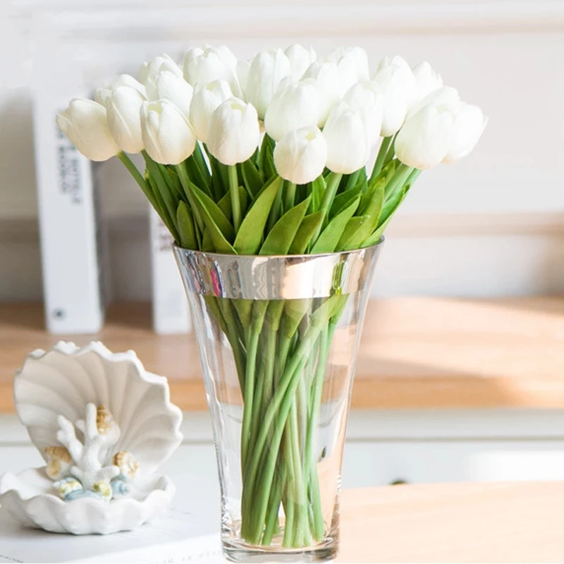 

10pcs Artificial Flowers Tulip Bouquet PE Foam Fake Flower Wedding Favor for Home Outdoor Garden Bouquet Vase Decoration Flower