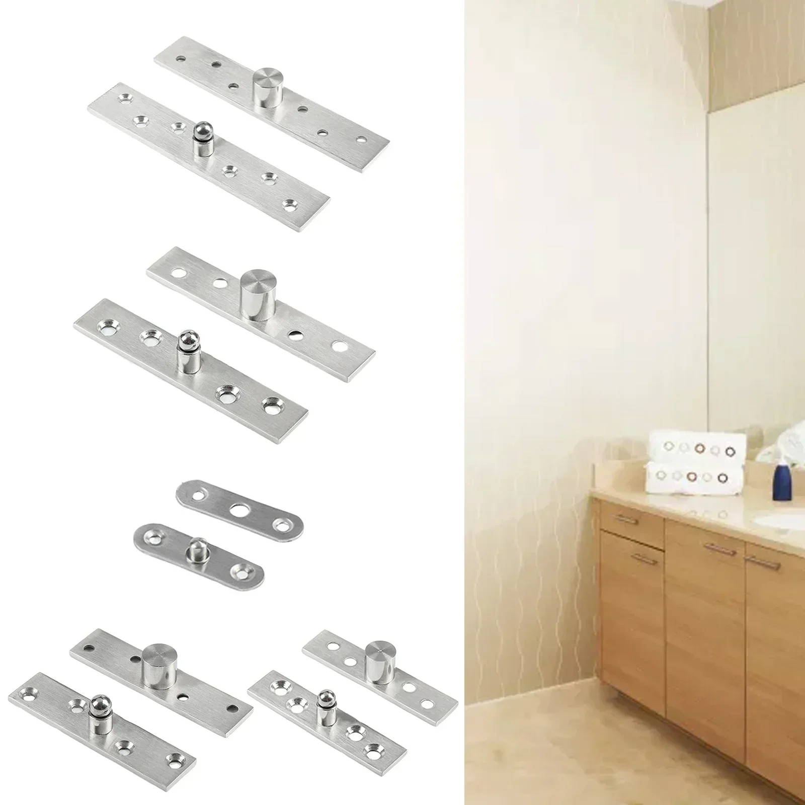 Stainless Steel Pivot Door Hinge Heavy Duty Up And Down For 360 Degree Shaft For Room Mansion Rotary Door Pivot Hardware