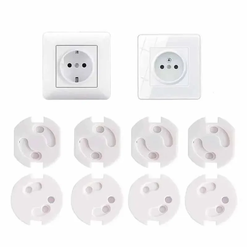 10pcs Baby Safety Child Electric Socket Outlet Plug Protection Security Two Phase Safe Lock Cover Kids Sockets Cover Plugs