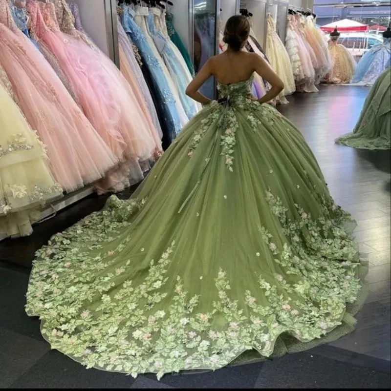 Кружевное бальное платье Angelsbridep, платья для Quinceanera, милые платья на 16 дней рождения, фатиновое платье принцессы с аппликацией и оборками, 15 лет