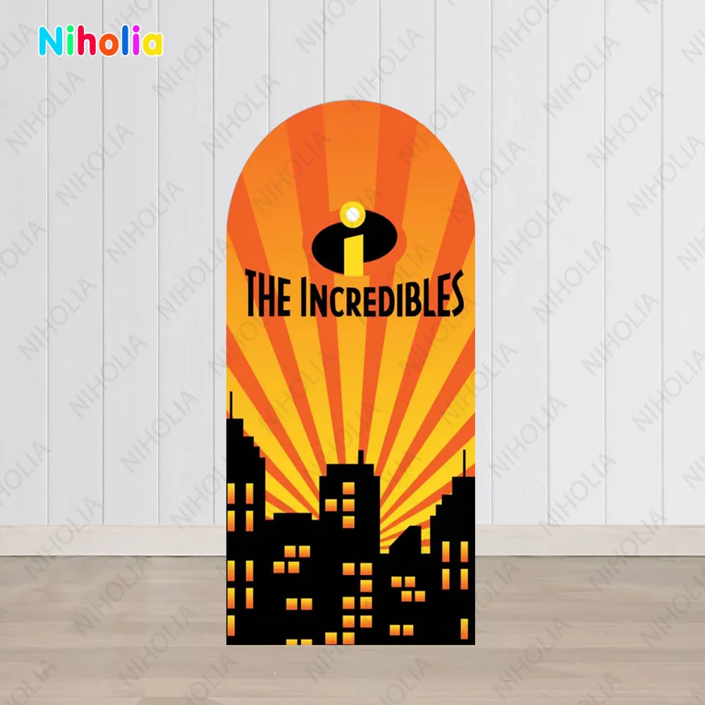 The Incredibles Arch Backdrop Kid Birthday Party Photo Decoration