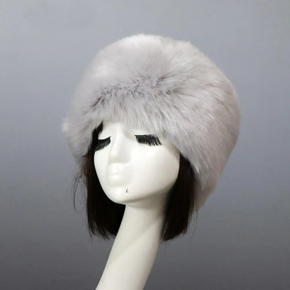 

Warm Hat Fluffy Faux Fur Winter Women's Hat with Windproof Dome Ear Protection for Outdoor Warmth Winter Hat